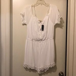 F21 White Off the Shoulder Romper
